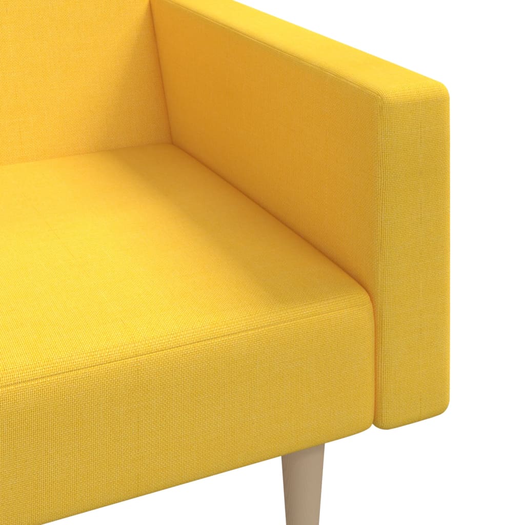 Canapea extensibilă cu 2 locuri, galben, textil