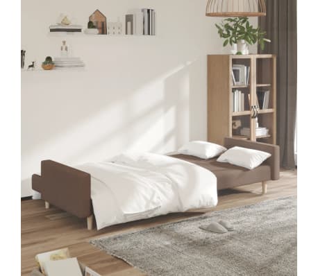 vidaXL Schlafsofa 2-Sitzer Taupe Stoff