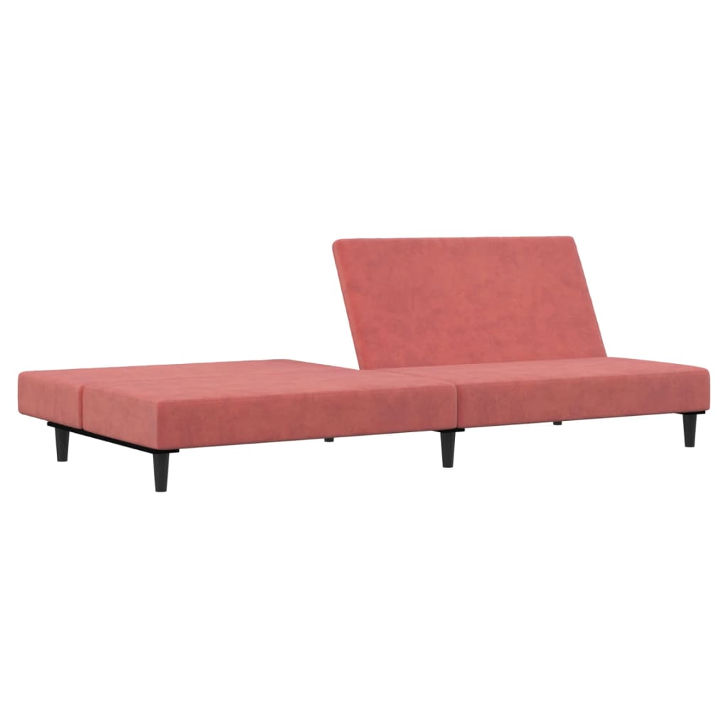 Kétszemélyes rózsaszín bársony kanapéágy 
