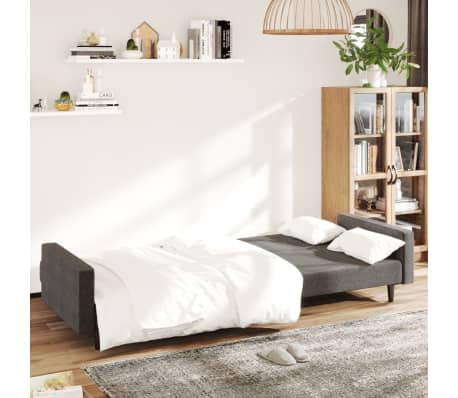 vidaXL Sofá-cama de 2 lugares veludo cinzento-escuro