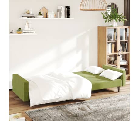 vidaXL Dvivietė sofa-lova, šviesiai žalios spalvos, aksomas