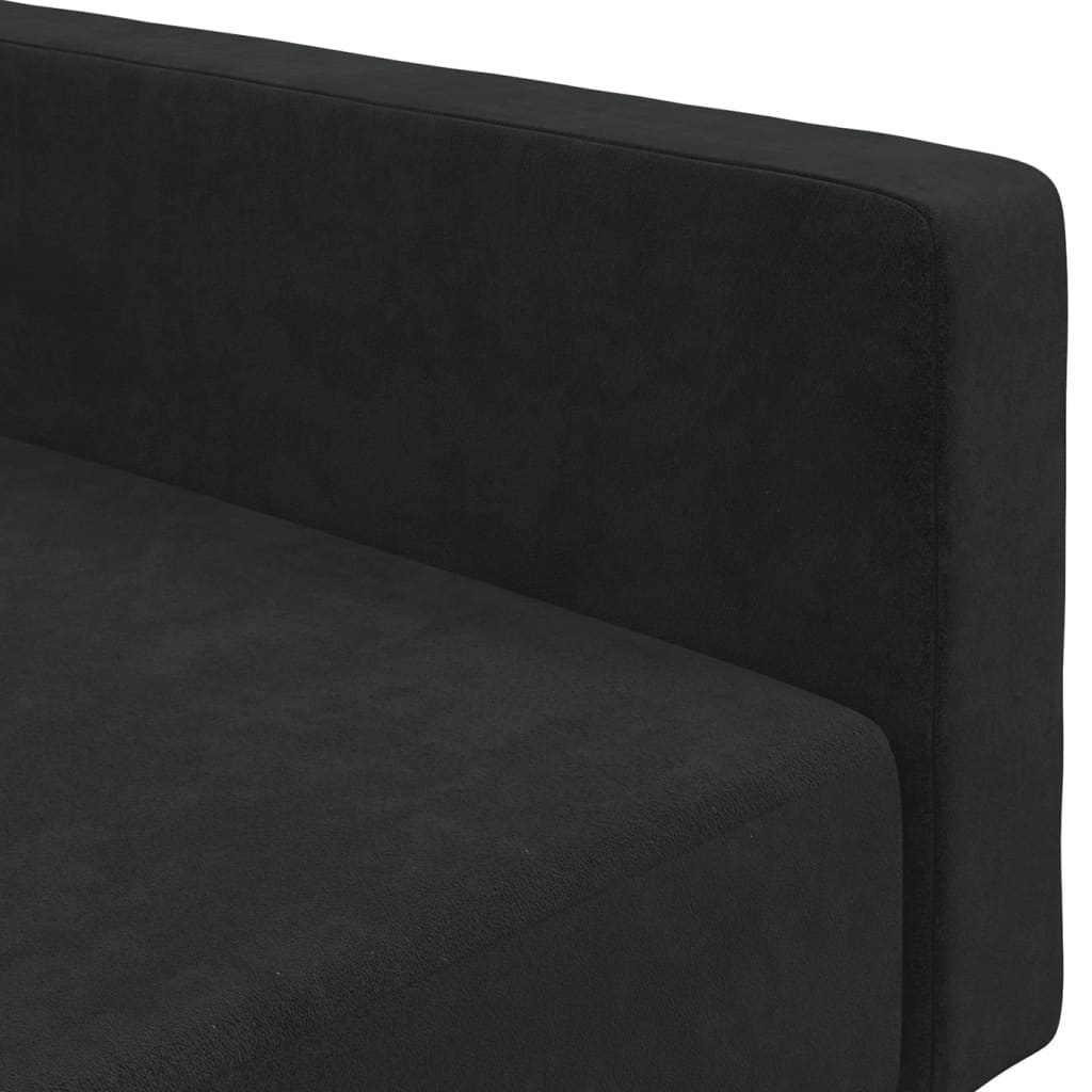 Kétszemélyes fekete bársony kanapéágy 