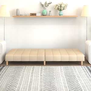 vidaXL Canap&eacute;-lit &agrave; 2 places Cr&egrave;me Tissu
