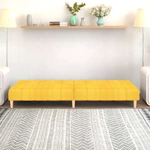vidaXL Dvivietė sofa-lova, geltonos spalvos, audinys