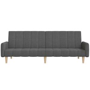 2místná rozkládací pohovka tmavě šedá textil - obrázek 4