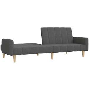 2místná rozkládací pohovka tmavě šedá textil - obrázek 7