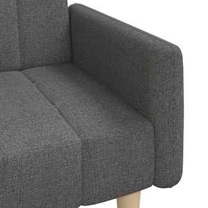 2místná rozkládací pohovka tmavě šedá textil - obrázek 9