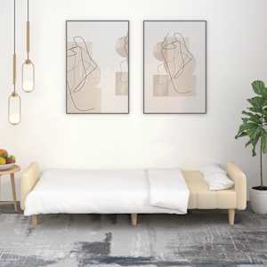 vidaXL Schlafsofa 2-Sitzer Creme Stoff