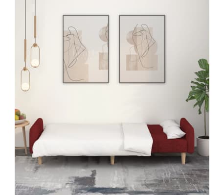 vidaXL Schlafsofa 2-Sitzer Weinrot Stoff