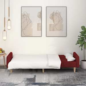 vidaXL Schlafsofa 2-Sitzer Weinrot Stoff