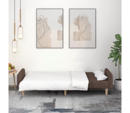 vidaXL Canap&eacute;-lit &agrave; 2 places Taupe Tissu