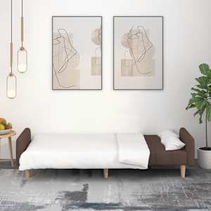 vidaXL Canap&eacute;-lit &agrave; 2 places Taupe Tissu