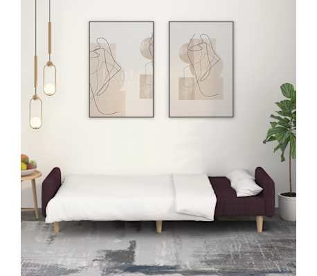 vidaXL Slaapbank 2-zits stof paars