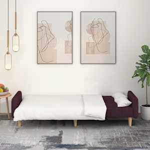 vidaXL Slaapbank 2-zits stof paars