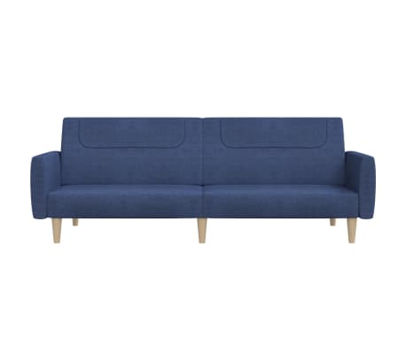 vidaXL Dvivietė sofa-lova, mėlynos spalvos, audinys