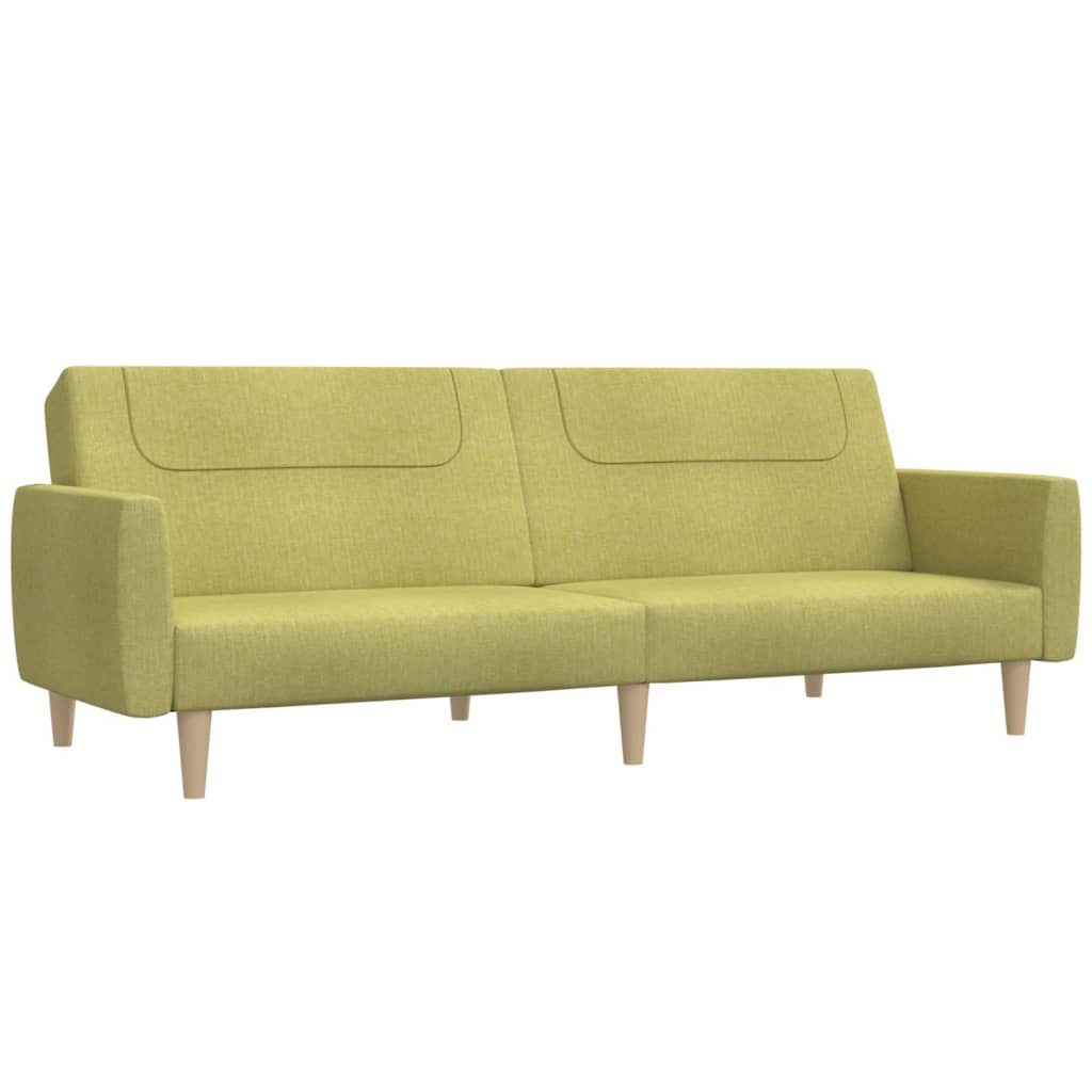 vidaXL Καναπές Κρεβάτι Διθέσιος Πράσινος Υφασμάτινος
