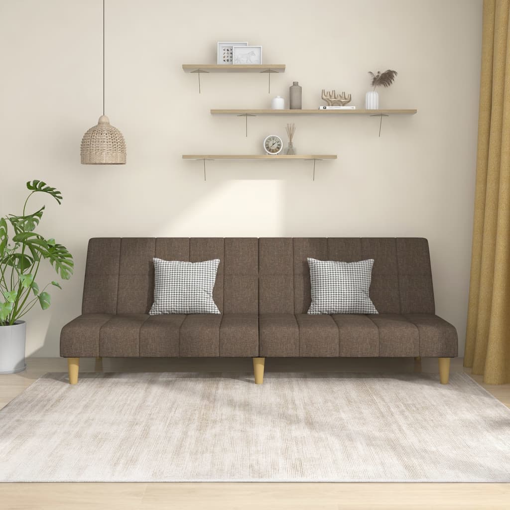vida XL Schlafsofa 2-Sitzer Taupe Stoff