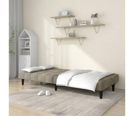 vidaXL 2-vietīga dīvāngulta, gai&scaron;i pelēks samts