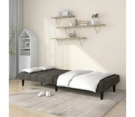 vidaXL B&auml;ddsoffa 2-sits m&ouml;rkgr&aring; sammet