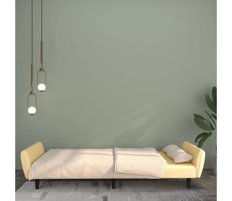 vidaXL k&eacute;tszem&eacute;lyes kr&eacute;msz&iacute;nű b&aacute;rsony kanap&eacute;&aacute;gy