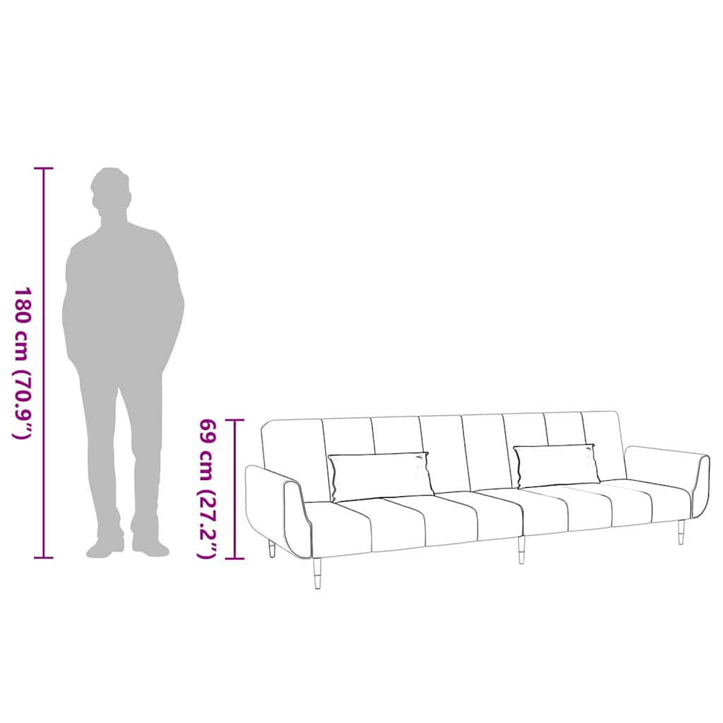 2-vietīga dīvāngulta ar diviem spilveniem, zils samts