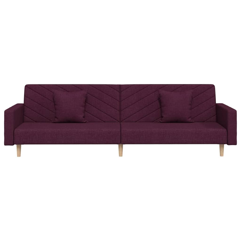 Canapea extensibilă cu 2 locuri, 2 perne, violet, textil