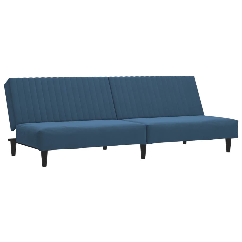 Image of vidaXL 2-Seater Sofa Bed Blue Velvet