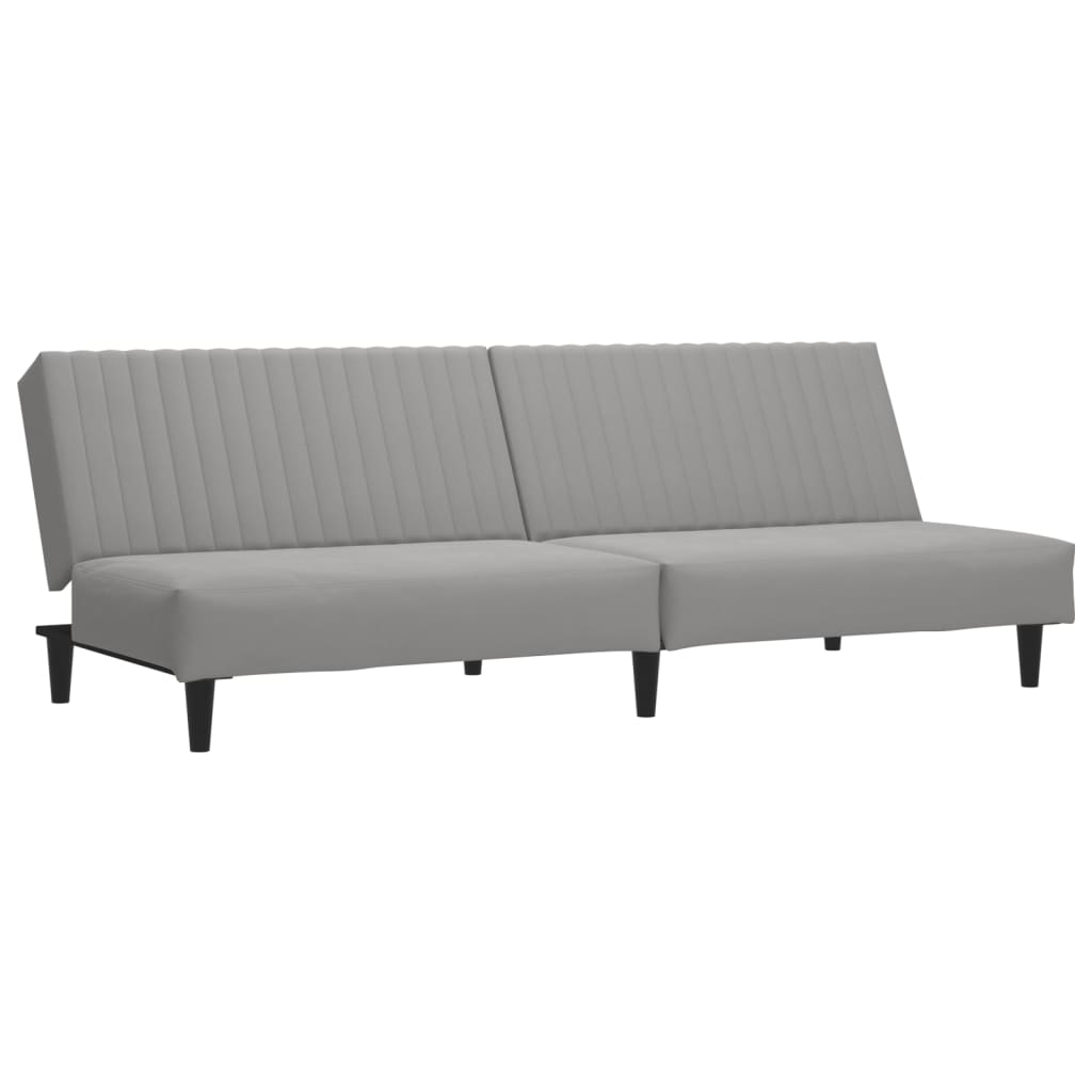 Image of vidaXL 2-Seater Sofa Bed Light Grey Velvet