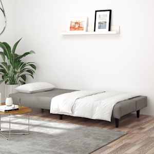 vidaXL 2-Seater Sofa Bed Light Grey Velvet