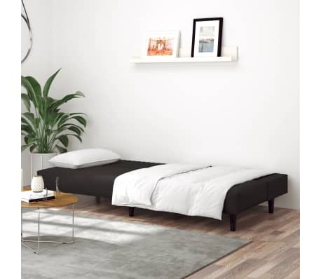 vidaXL Sofá cama de 2 plazas terciopelo negro