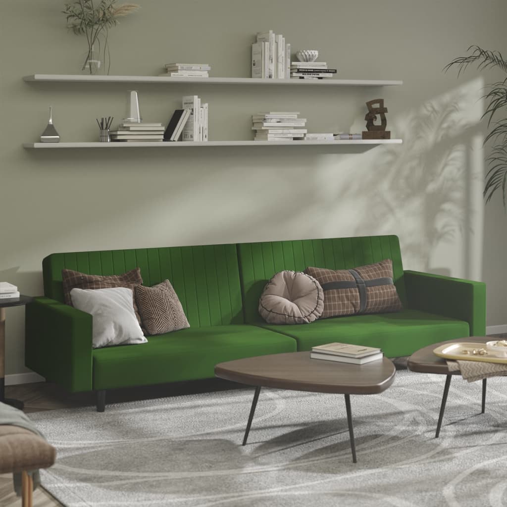 vida XL Schlafsofa 2-Sitzer Dunkelgrün Samt