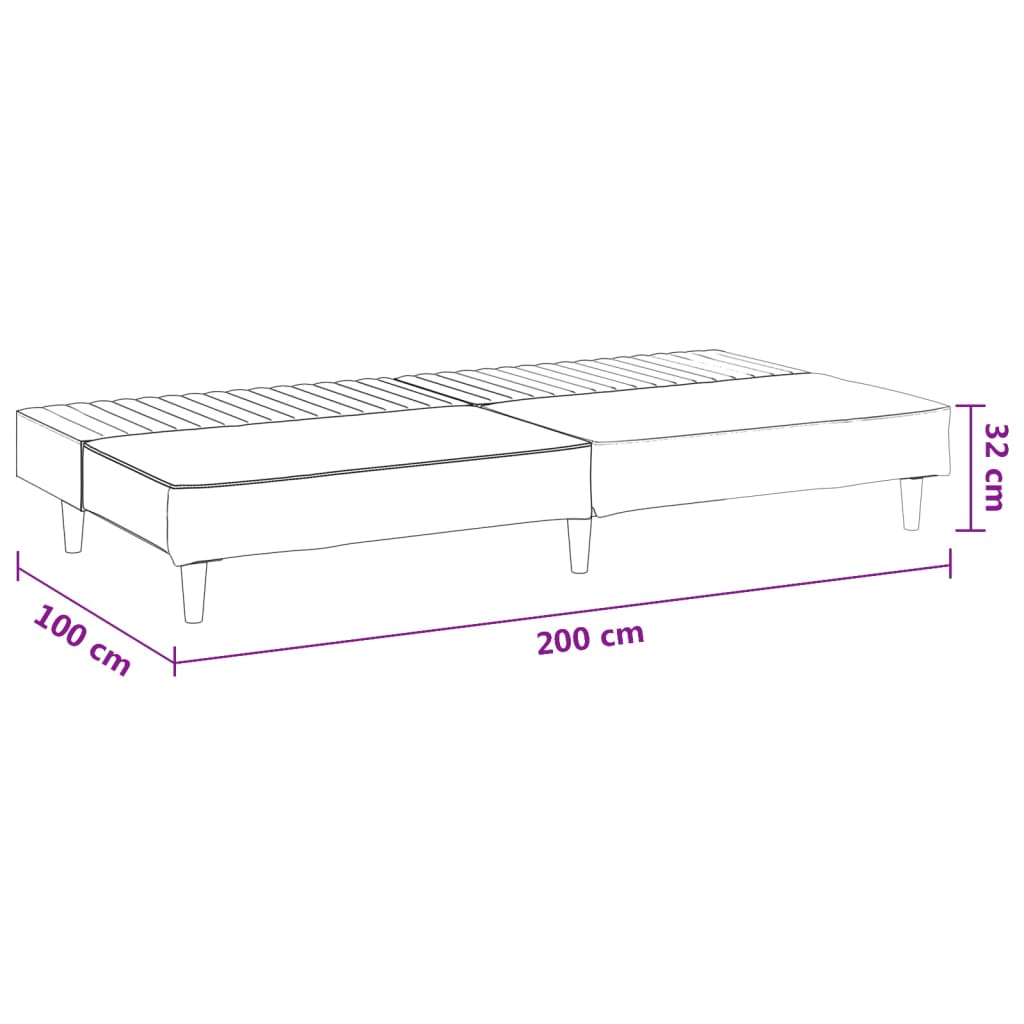 Canapea extensibilă cu 2 locuri, maro, piele ecologică