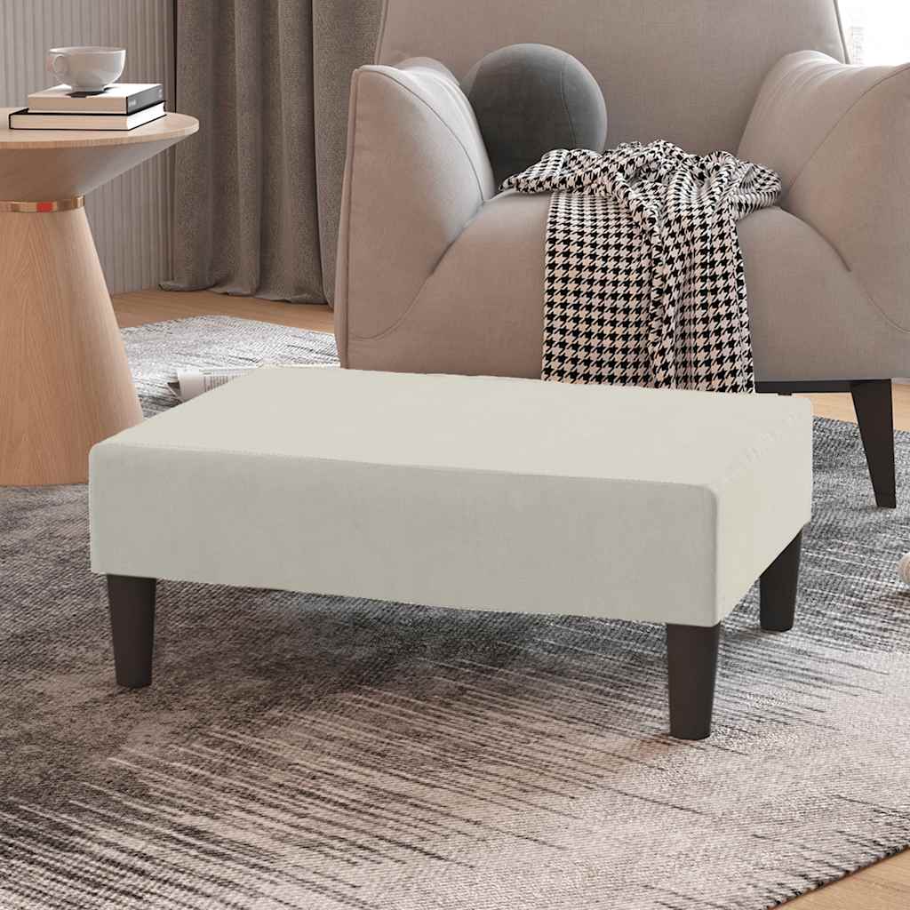 vidaXL Fußhocker Creme 78x56x32 cm Samt