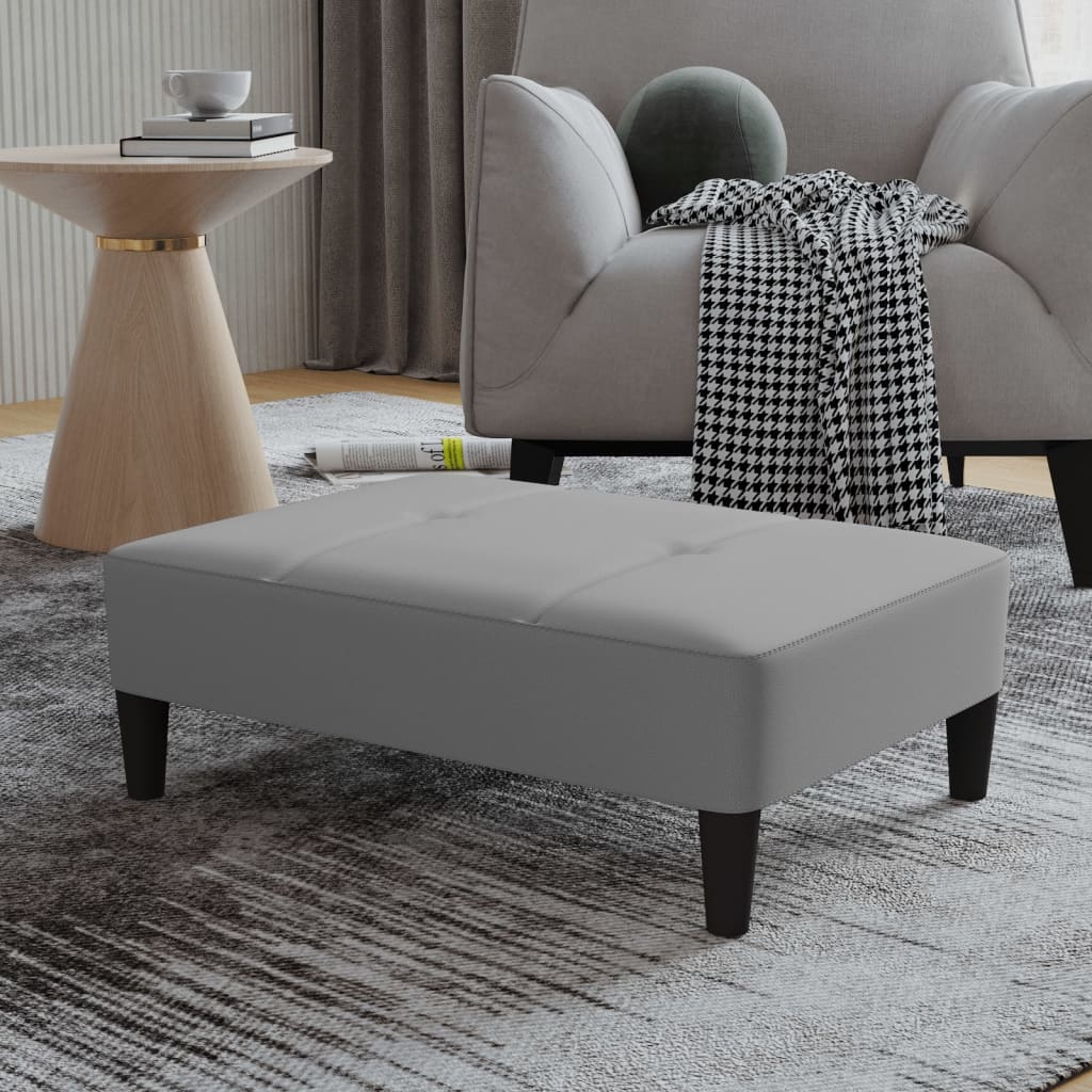 vidaXL Apoio de pés 78x56x32 cm couro artificial cinzento