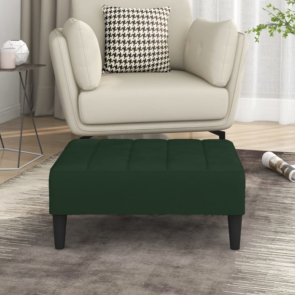 vidaXL Repose-pied Vert foncé 78x56x32 cm Velours