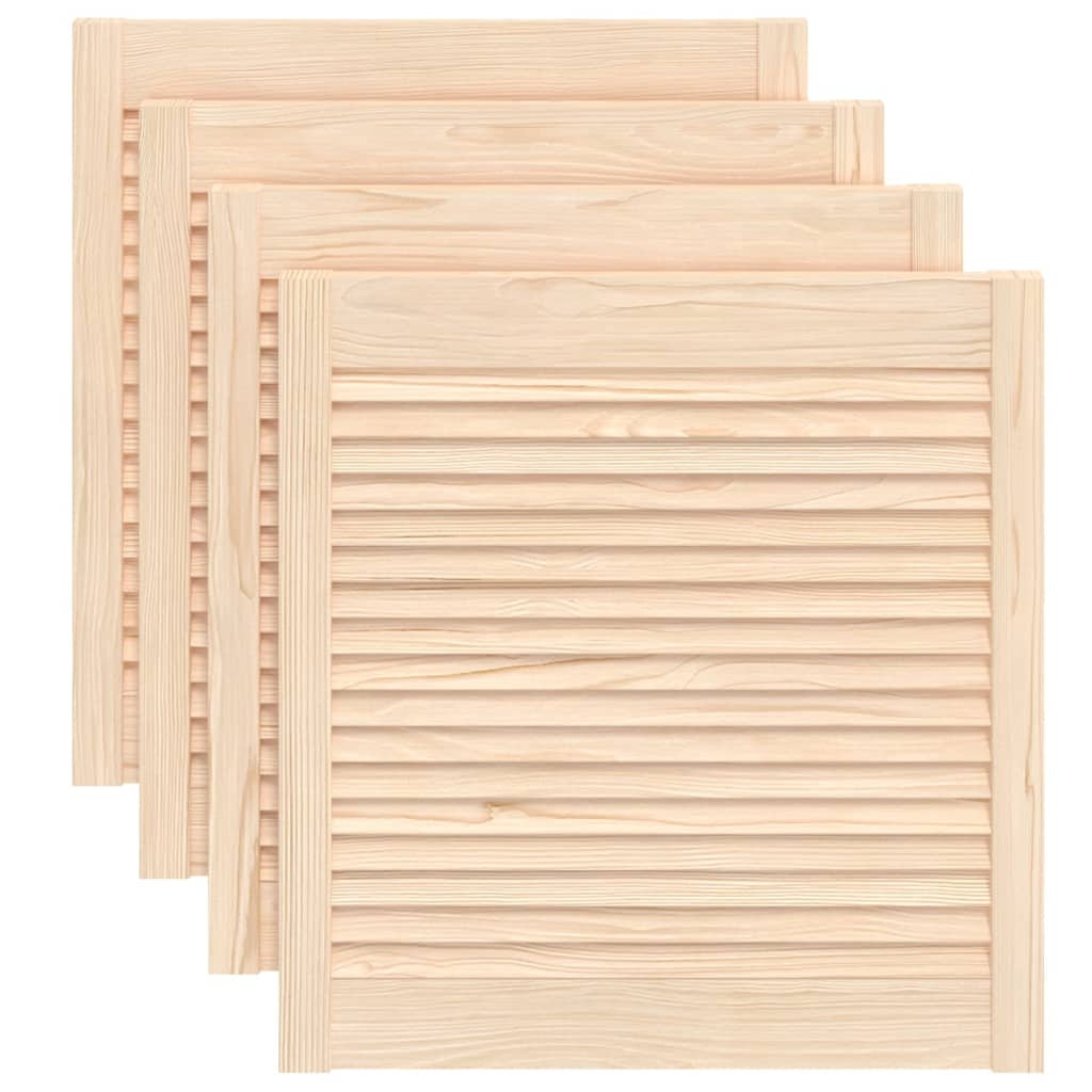 Uși lamelare, 4 buc., 61,5×59,4 cm, lemn masiv de pin