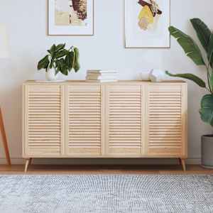 Vrata za omarico z letvicami 4 kosi 69x39,4 cm trdna borovina