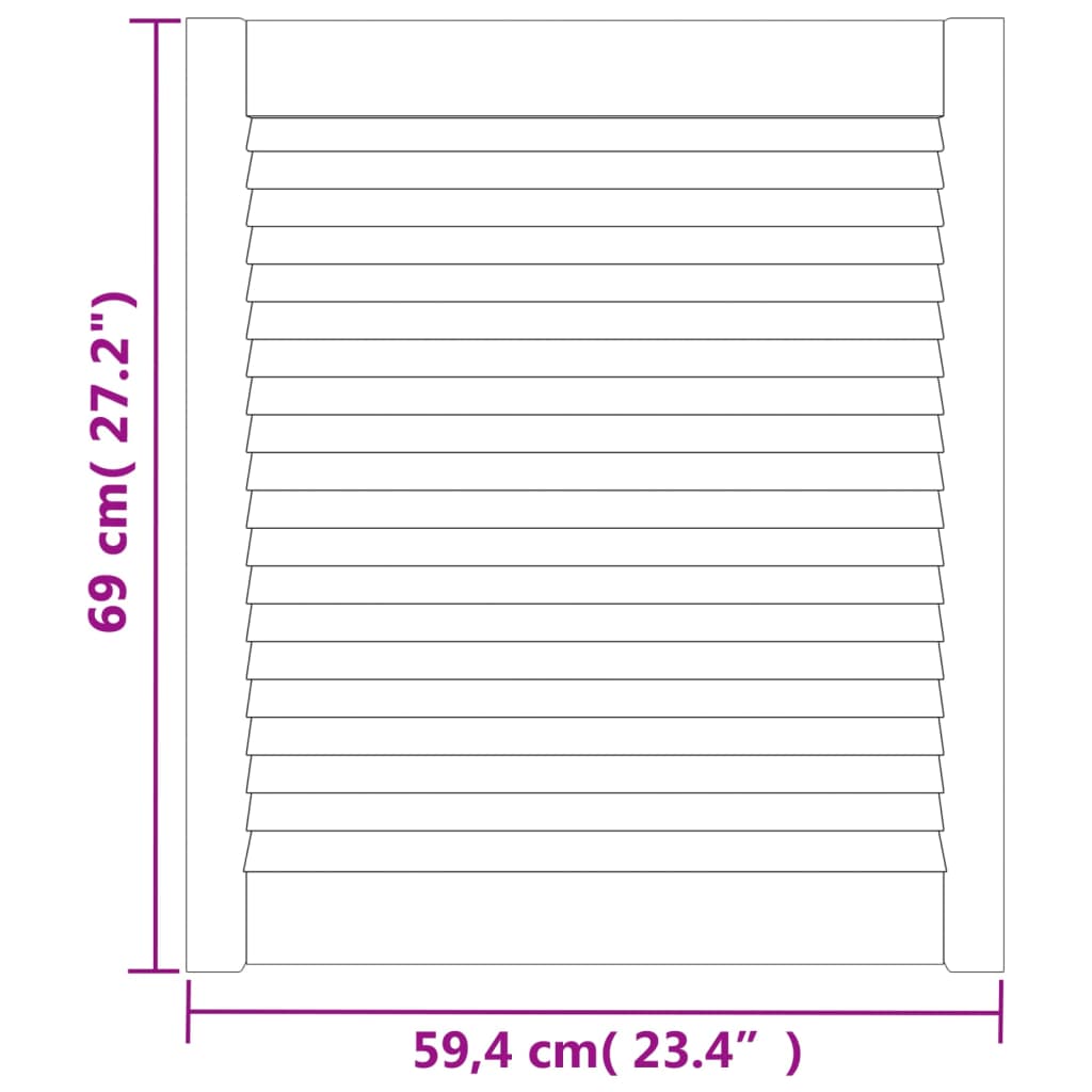 4 db tömör fenyőfa zsaluzott ajtó 69 x 59,4 cm 