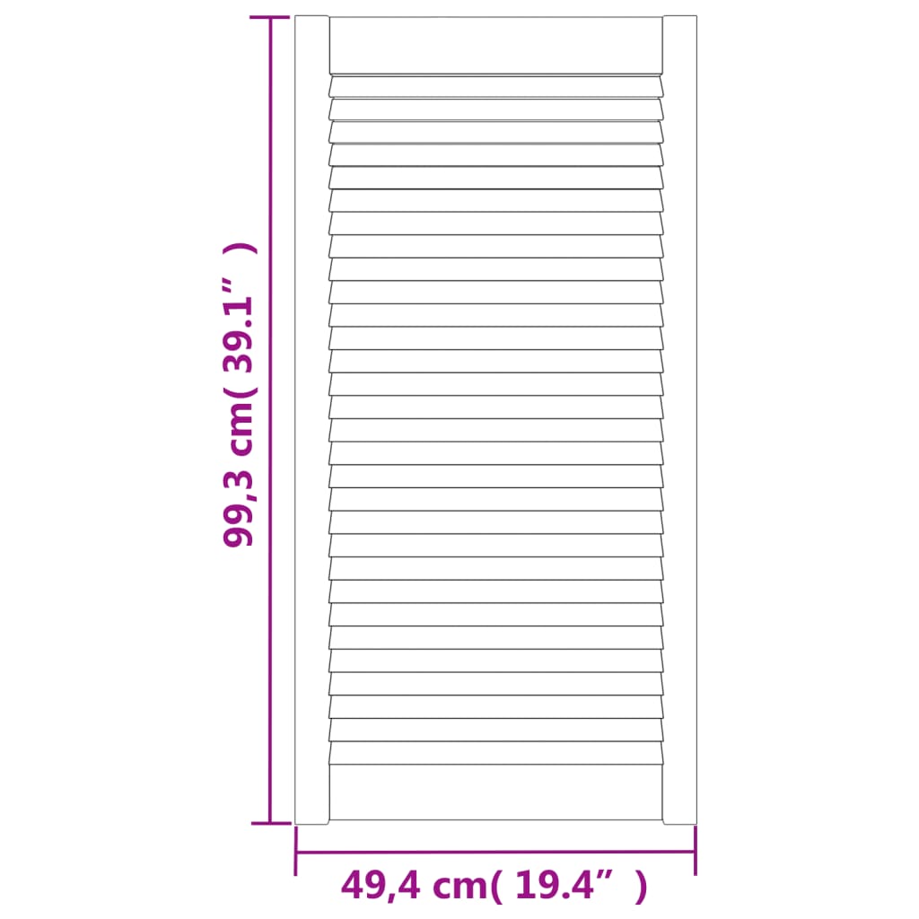 2 db tömör fenyőfa lamellás szekrényajtó 99,3 x 49,4 cm 