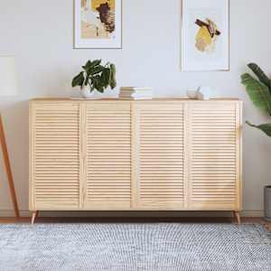 Vrata za omarico z letvicami 4 kosi 99,3x49,4 cm trdna borovina