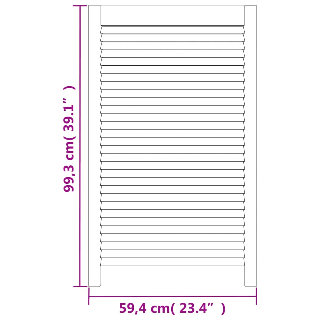 2 db tömör fenyőfa lamellás szekrényajtó 99,3 x 59,4 cm 