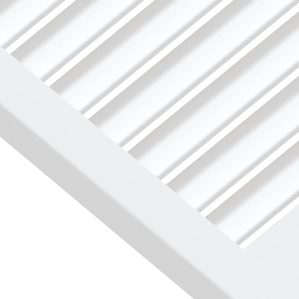Fehér tömör fenyőfa lamellás szekrényajtó 39,5 x 39,4 cm 