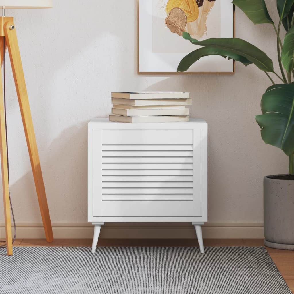 Porte à persiennes Bois de pin massif Blanc 39,5x49,4 cm