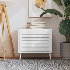 Vrata za omarico z letvicami bela 39,5x59,4 cm trdna borovina