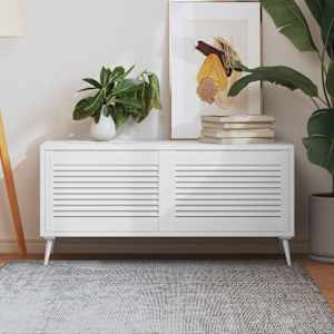 Vrata za omarico z letvicami 2 kosa bela 39,5x59,4 cm borovina