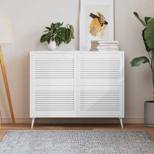 Vrata za omarico z letvicami 4 kosi bela 39,5x59,4 cm borovina