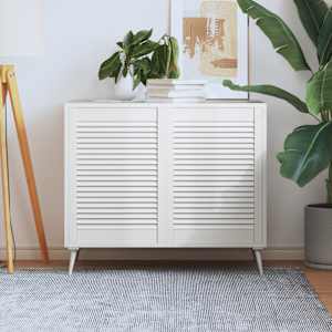 Vrata za omarico z letvicami 2 kosa bela 69x49,4 cm borovina