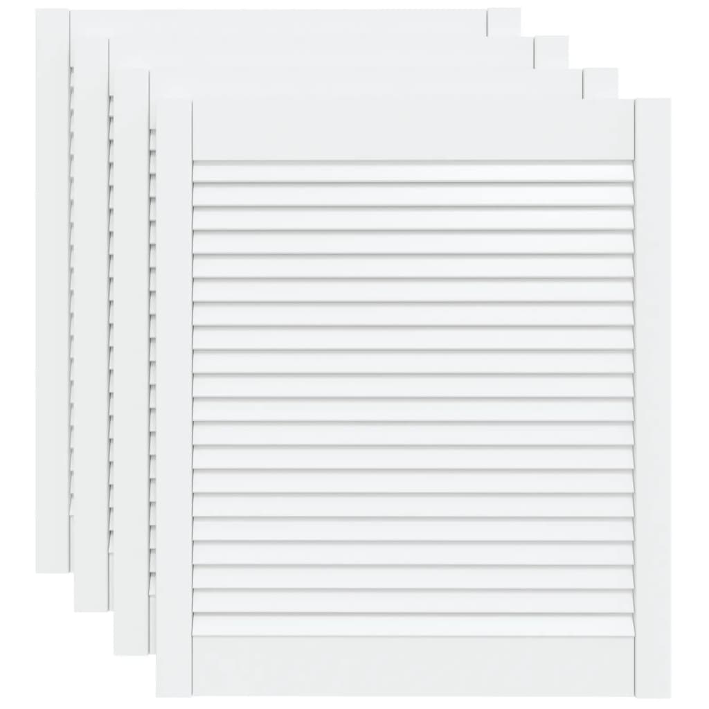 Uși lamelare, 4 buc., alb, 69×59,4 cm, lemn masiv de pin