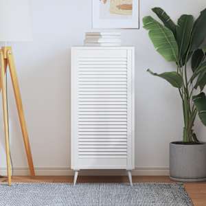 Vrata za omarico z letvicami bela 99,3x49,4 cm trdna borovina