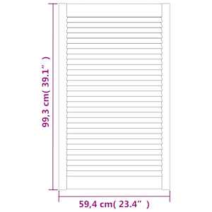 Nábytková dvířka lamelový design 2 ks bílá 99,3x59,4cm borovice - obrázek 6